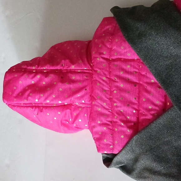 BODY GLOVE GIRL'S HOODED PUFFER JACKET PINK/GREY SIZE 7 - Picture 6 of 10
